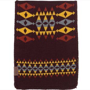 Pendleton Jacquard Knit Womens / Mens Merlino Wool Muffler Scarf Aztec Print